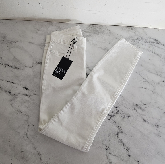 Paige Hoxton Ankle High Rise Ankle White Skinny Jeans 26 NWT - Picture 3 of 8